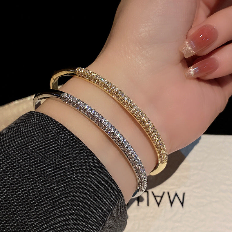 Fashionable Light Luxury Full Zircon Bracelet With Dazzling High-end Feel