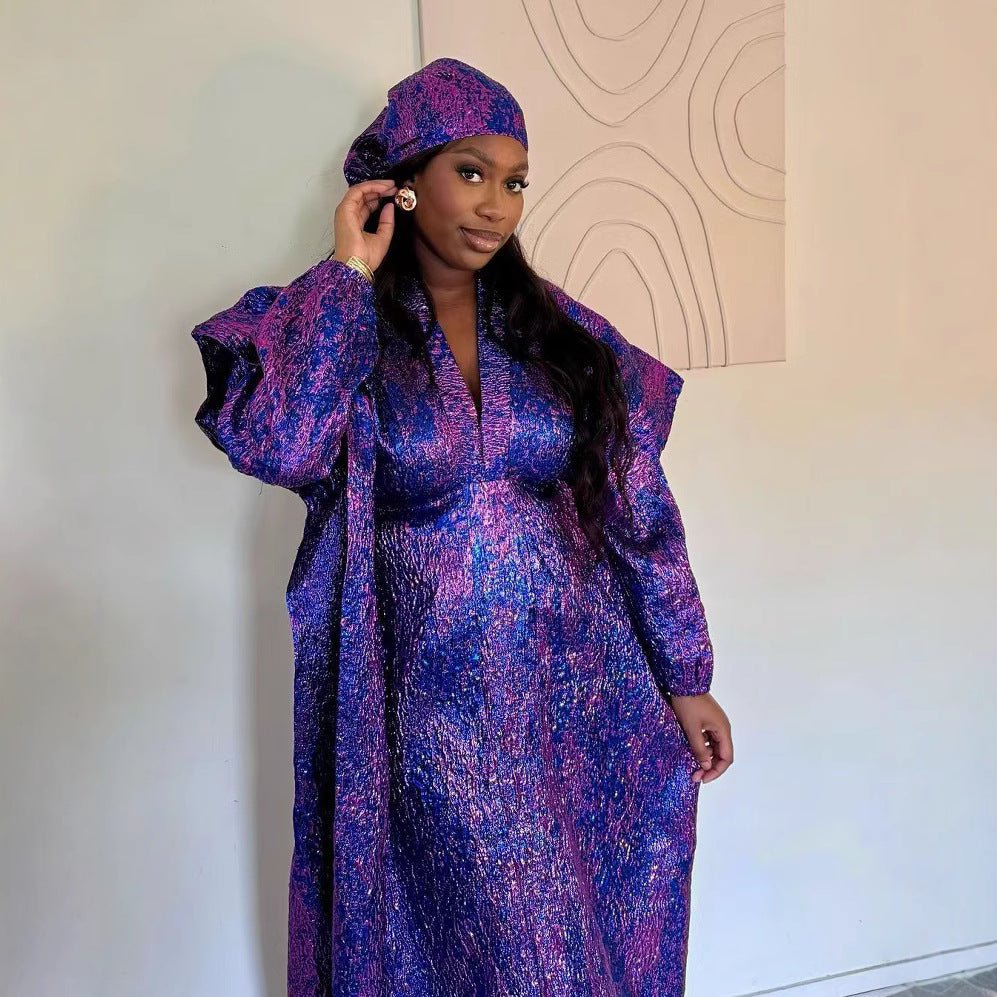 Muslim Figured Cloth Loose Long Robe Women's Clothing Plus Size Dress